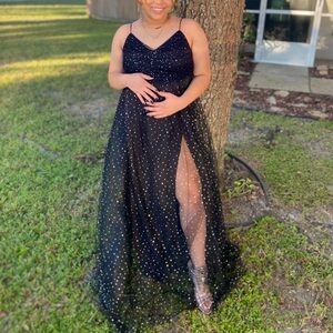 Black and silver formal dress